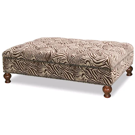 Tufted Top Ottoman with Nailhead Trim